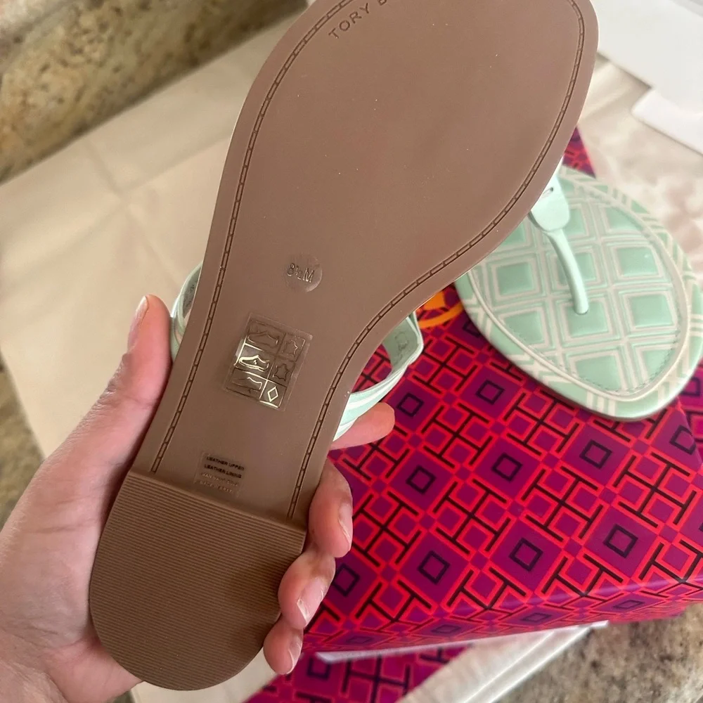New Tory Burch Women's Metal Miller Sandals New Ivory Meadow Mist